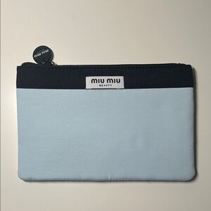 Miu Miu Black and Light Blue Beauty Pouch